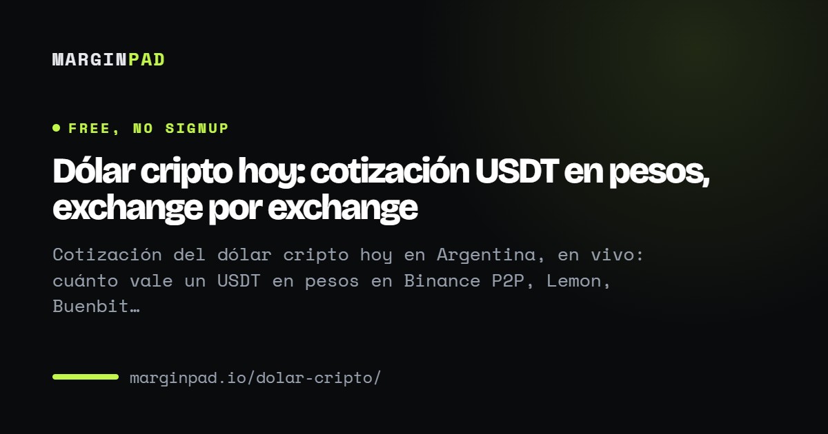 Dólar cripto hoy: cotización USDT en pesos, exchange por exchange ...